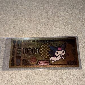 Kuromi and Cinnamoroll Gold 10000 Bill